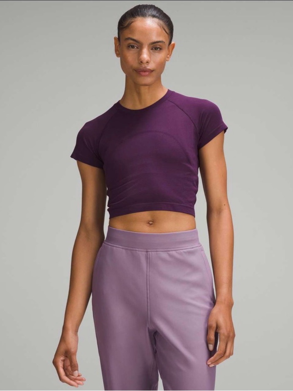 lululemon athletica Swiftly Cropped Short Sleeve dramatic Magenta 6
